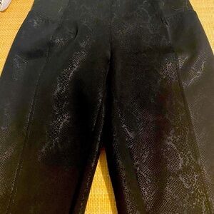 YSC Black Faux Black Snakeskin Leggings Size M